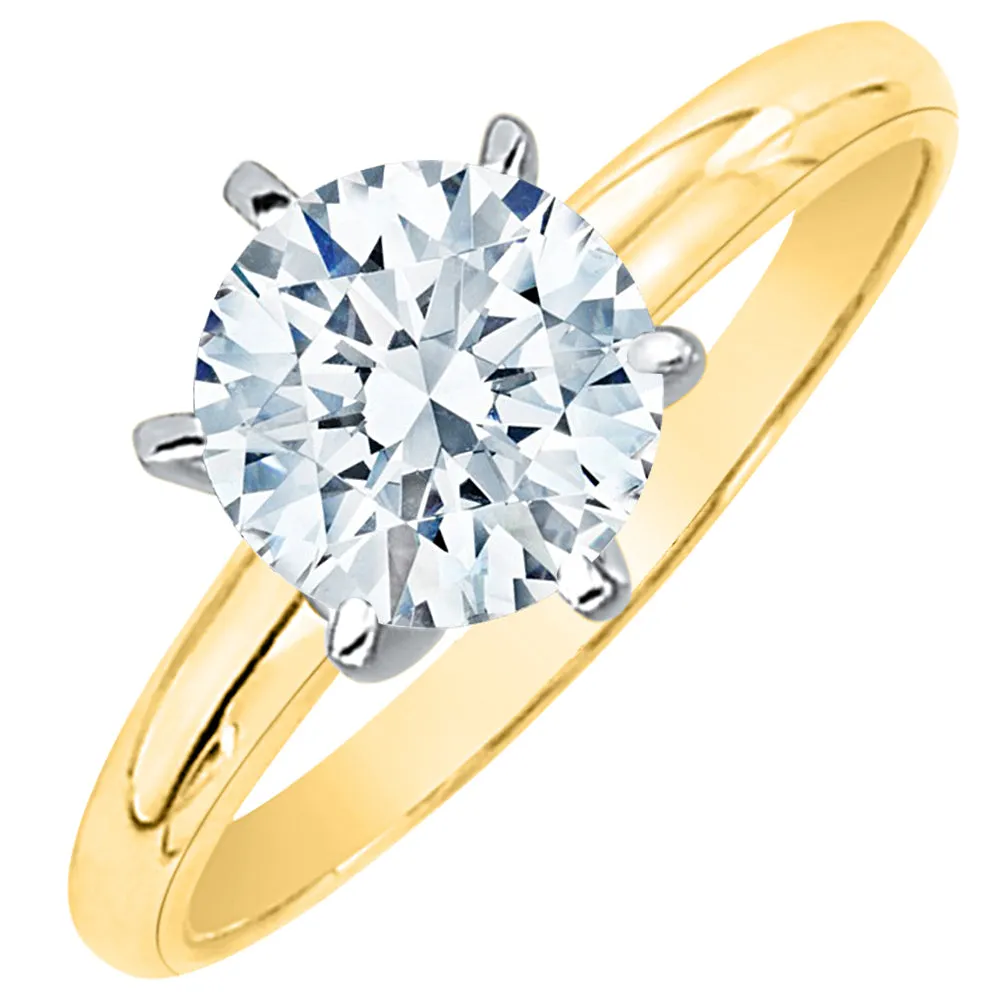 IGI Certified 1.02 ct. E - SI1 Round Brilliant Cut Lab Grown Diamond Solitaire Engagement Ring in 14k Gold