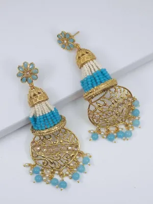 Indian Gold Hoop Jhumka Earrings