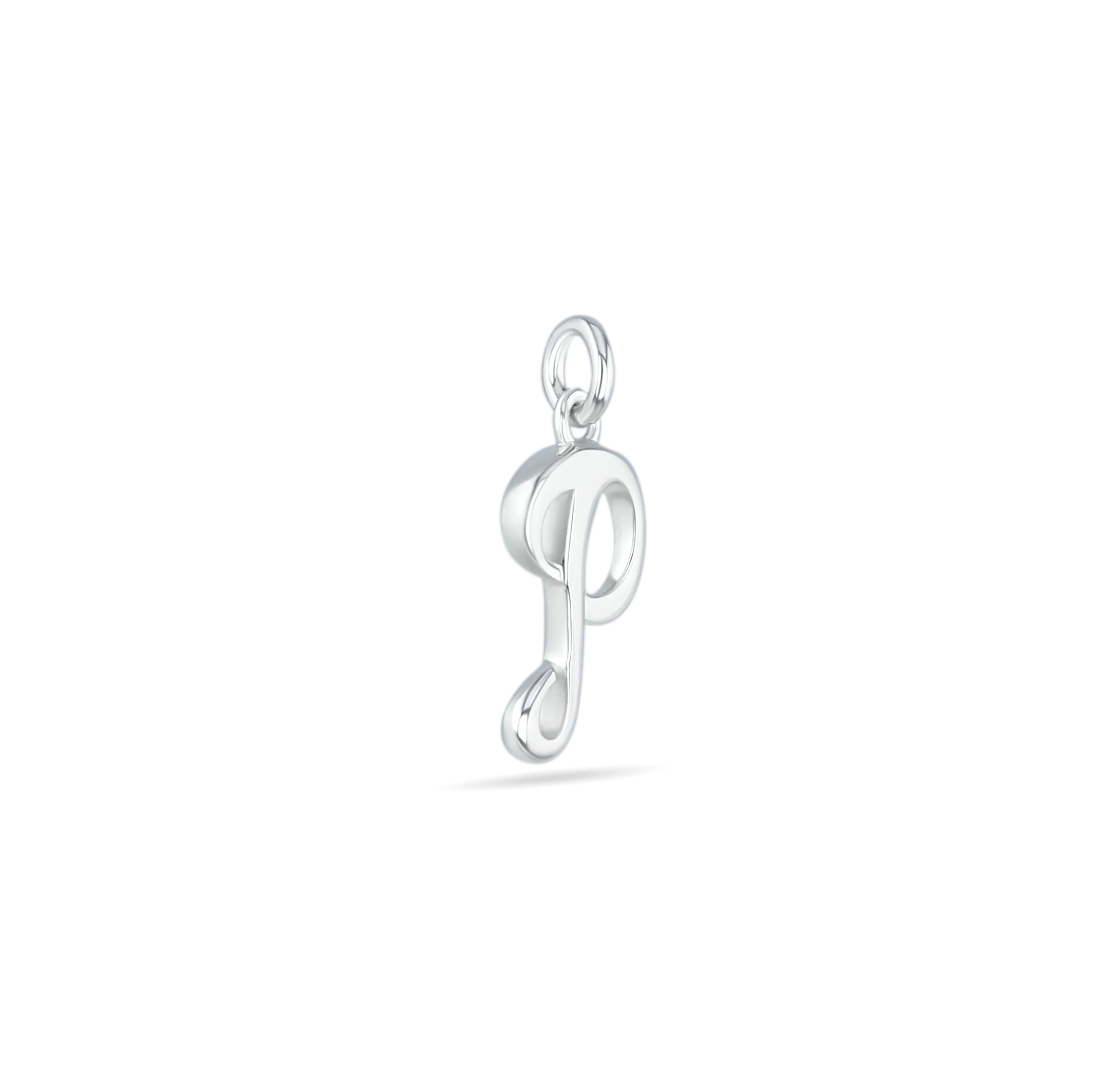 Initial P Love Letter Mini Pendant in Silver