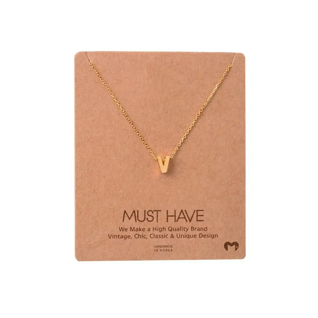 INITIAL V GOLD NECKLACE