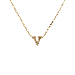 INITIAL V GOLD NECKLACE