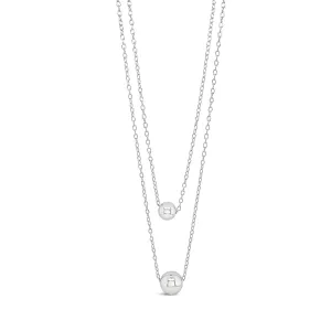 Iris Sterling Silver Double Chain Ball Necklace