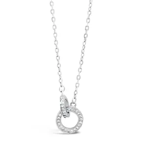 Lilah Inter-Circle Sterling Silver Diamante Pendant