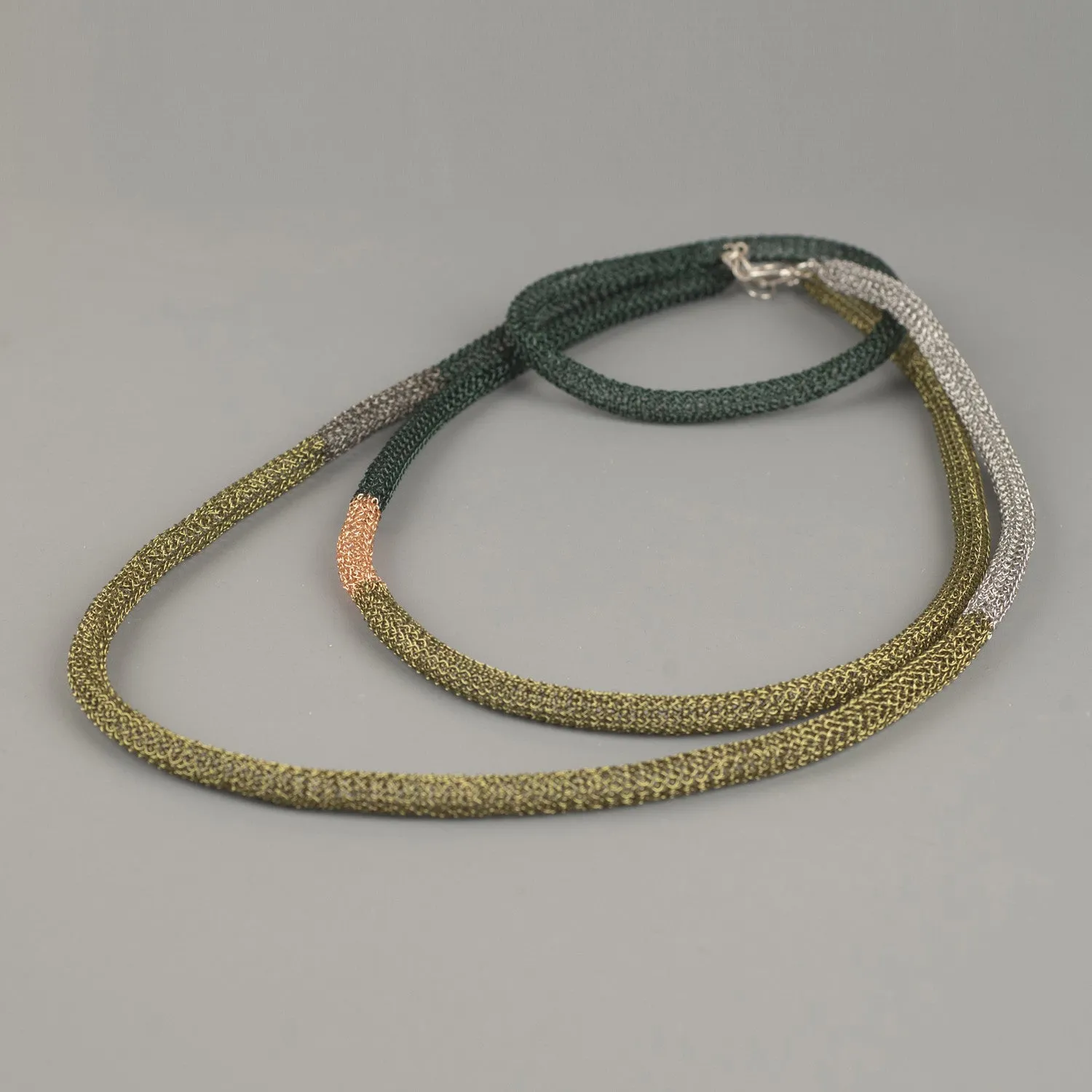 Long Statement Necklace , OLIVE and Green