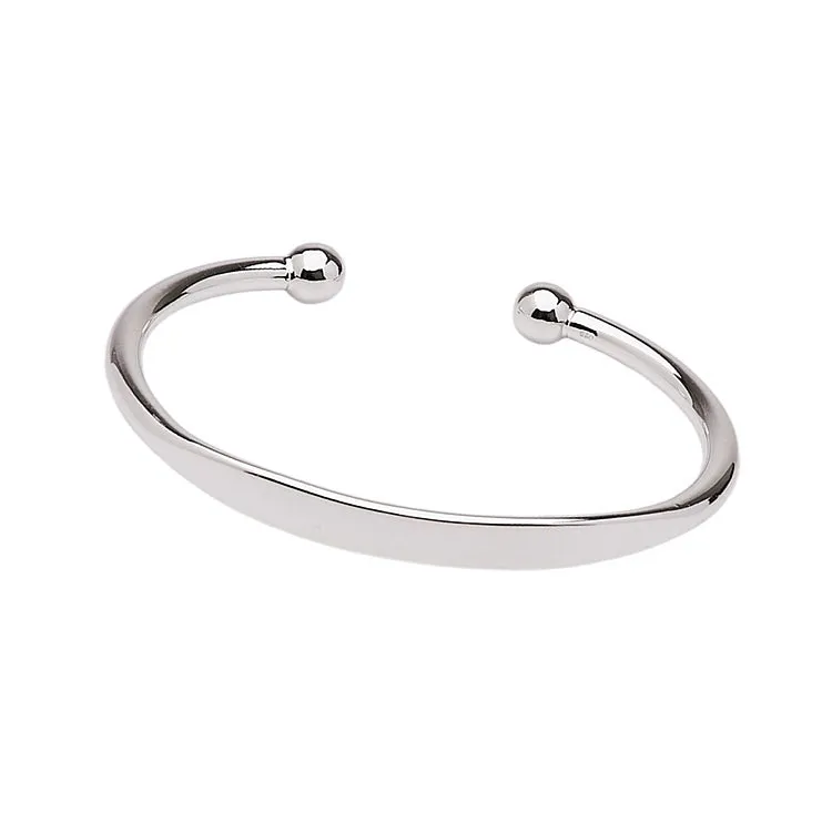 Men's 925 Sterling Silver Torque Bangle | Handmade Solid Silver Cuff Bracelet for Men