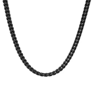 Men'S Black Stainless Steel 3MM Franco Link 24" Chain Necklace