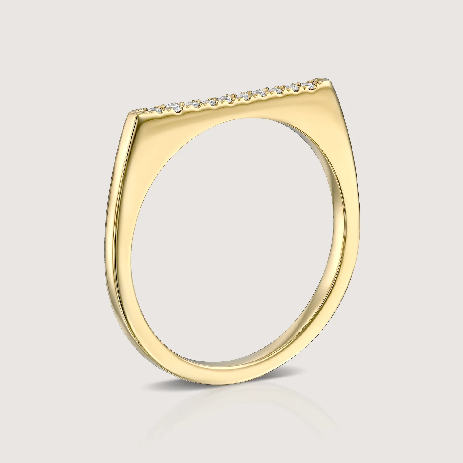 Miranda Encrusted Gold Ring White Diamonds