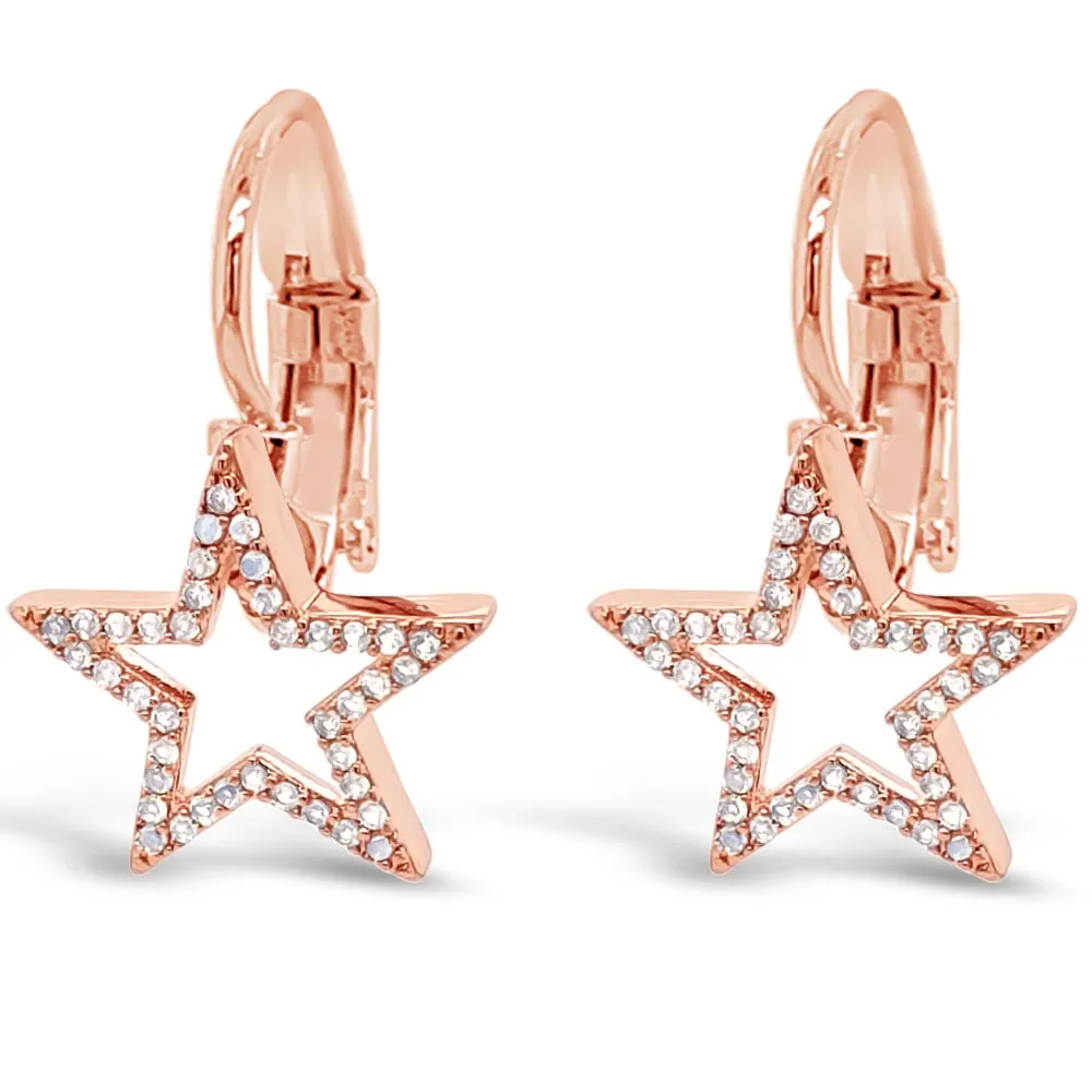 Morning Star Rose Gold Level Clasp Earrings