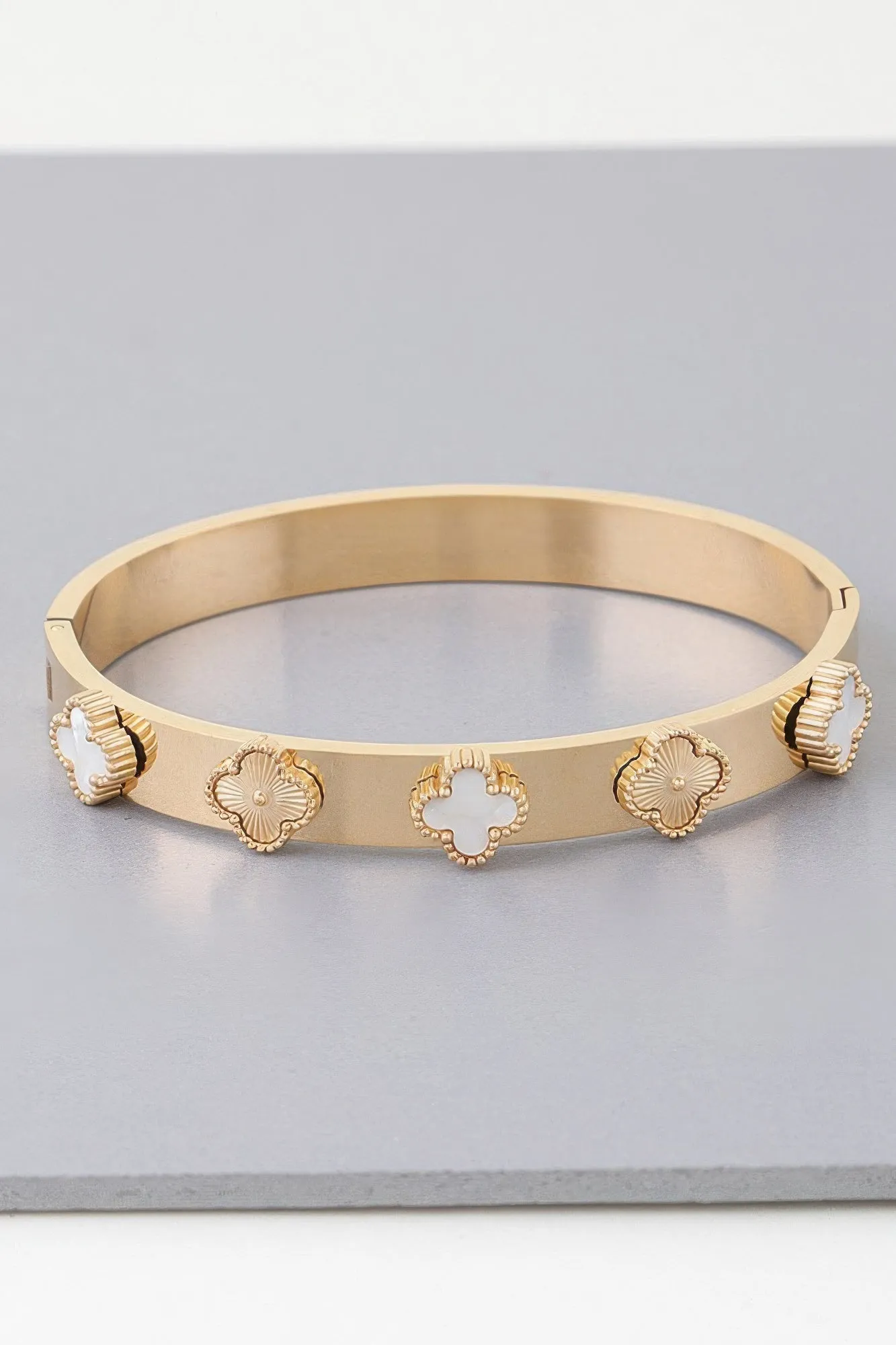 Multi Clover Charm Band Bracelet