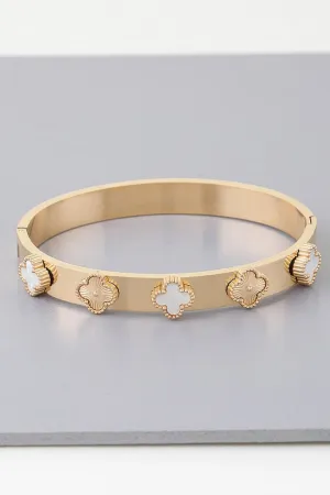 Multi Clover Charm Band Bracelet