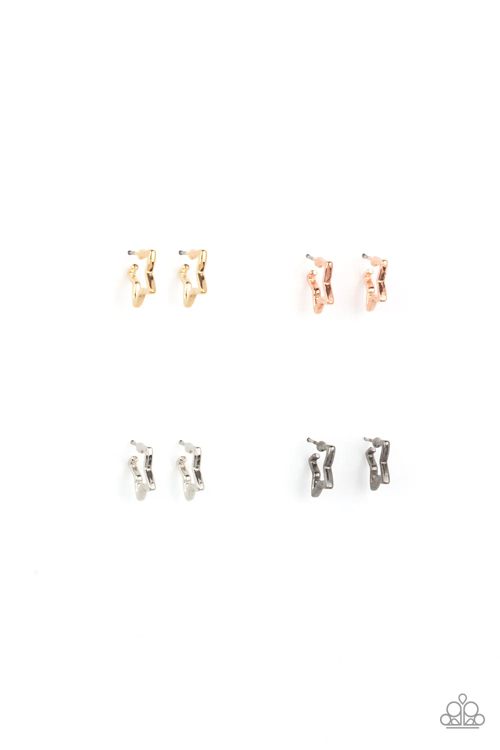 Multi Metal Star Hoop Earrings - Starlet Shimmer