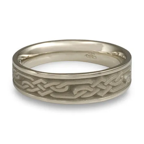 Narrow Lattice Wedding Ring in 14K White Gold