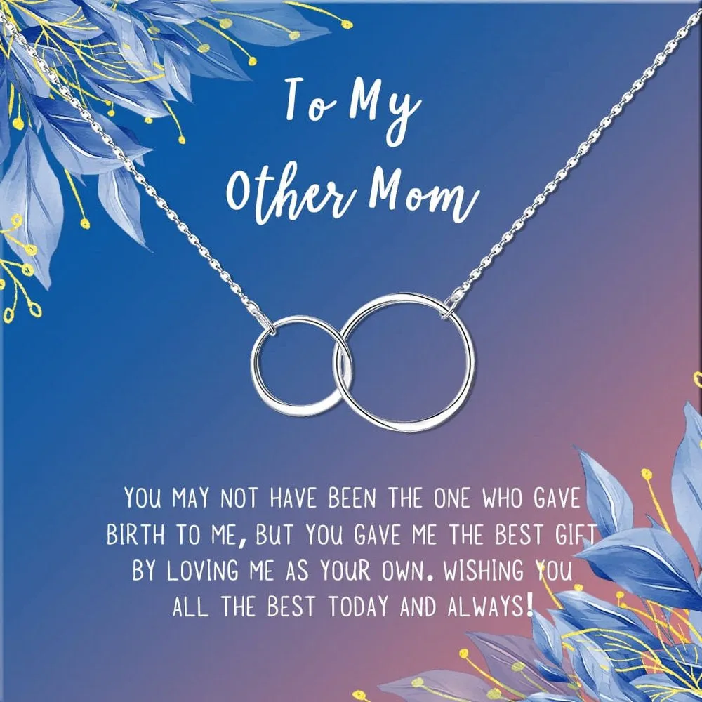 Necklace and Card Gift Set, Mother's Day Jewelry for Her, Gift for Mom, Pendant Necklace for Mom, Special Occasion Gifts, Gift Set for Mom, Stainless Steel [Silver Infinity Ring, 18" Chain]