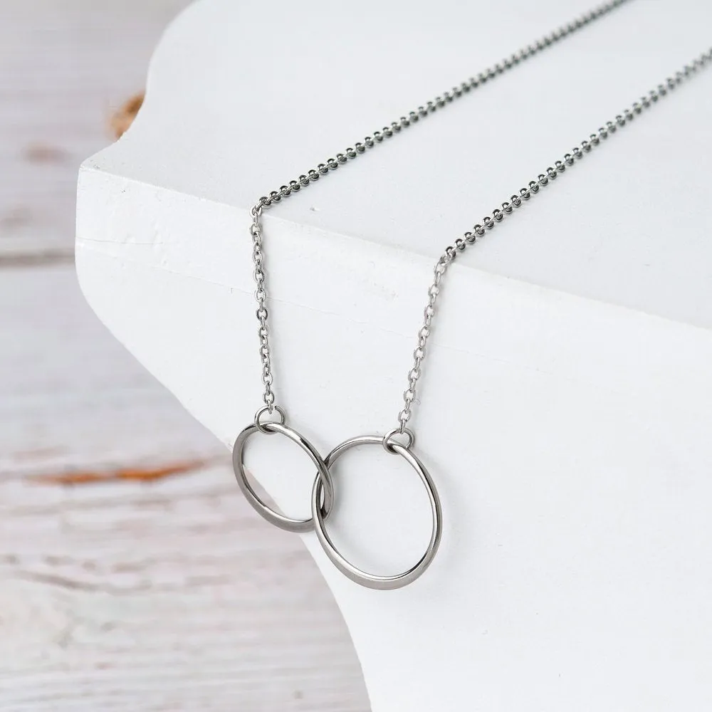 Necklace and Card Gift Set, Mother's Day Jewelry for Her, Gift for Mom, Pendant Necklace for Mom, Special Occasion Gifts, Gift Set for Mom, Stainless Steel [Silver Infinity Ring, 18" Chain]