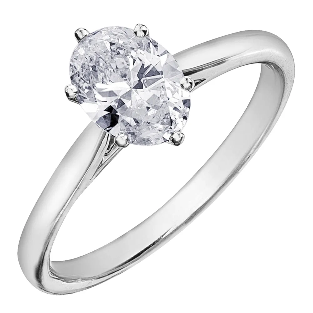 Oval Canadian Diamond Solitaire Engagement Ring