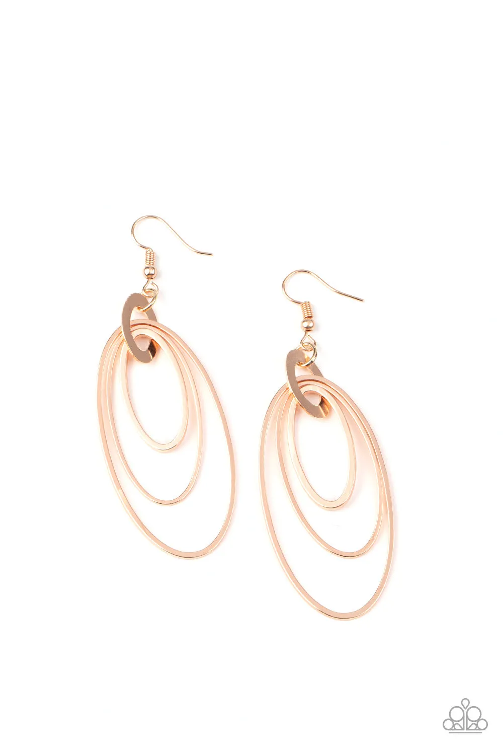 Paparazzi Earring ~ Shimmer Surge - Rose Gold