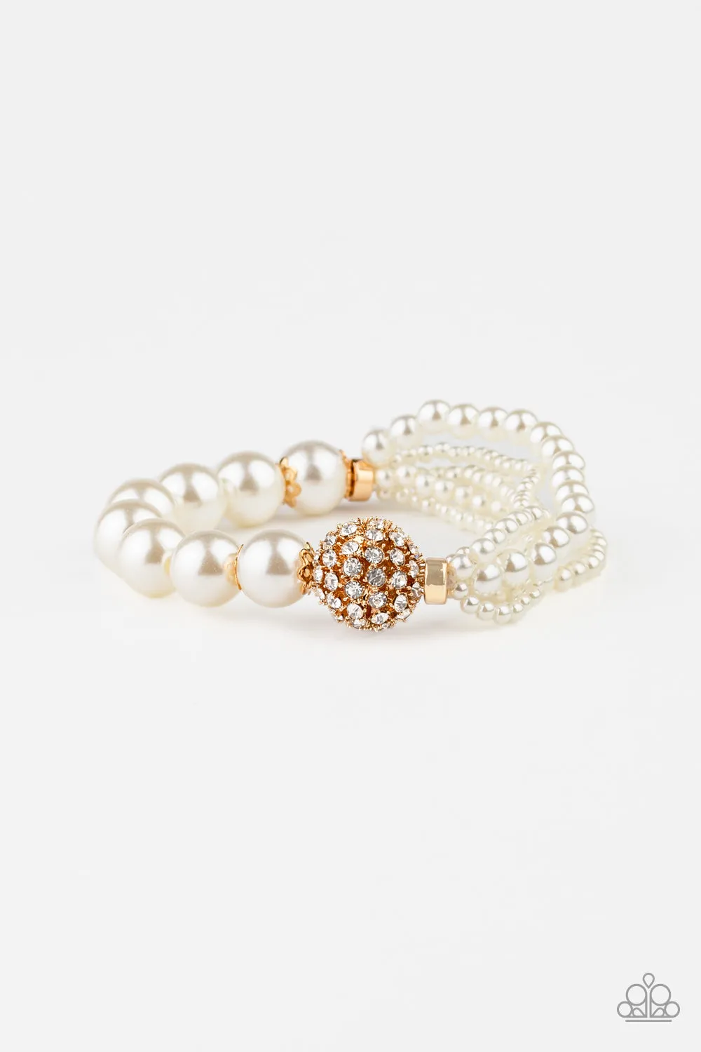 Paparazzi Vintage Collision - Gold Pearl Bracelet