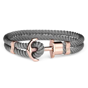 Paul Hewitt Phrep Nylon Rose Gold / Grey Bracelet - L