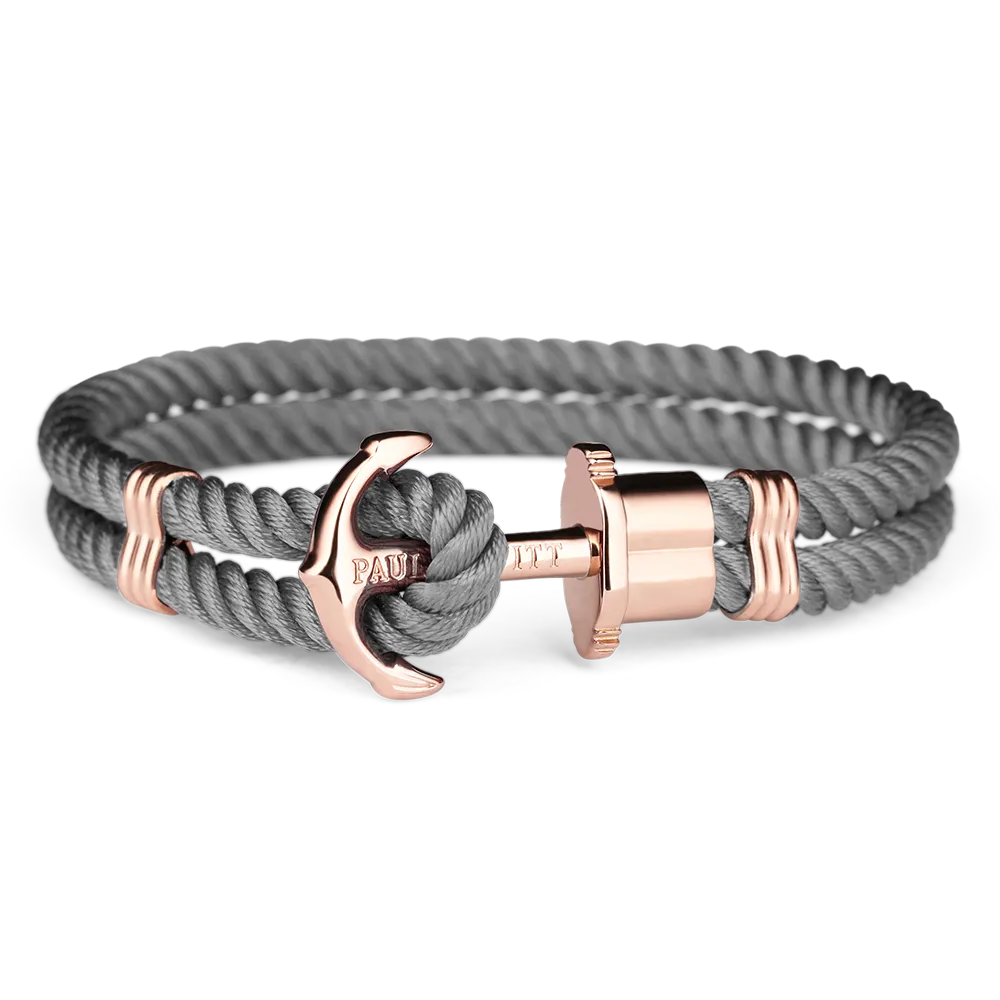 Paul Hewitt Phrep Nylon Rose Gold / Grey Bracelet - L