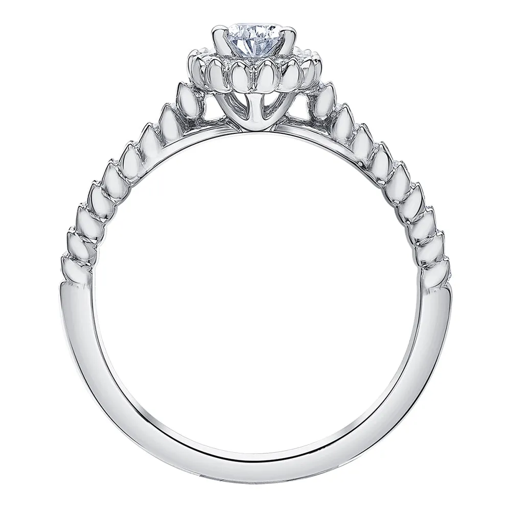 Pear-Shaped Canadian Diamond Ring with Halo