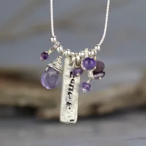 Personalized Silver Amethyst Connection Necklace