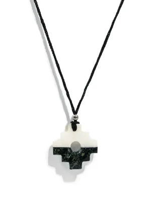 Peruvian Chakana Necklace - Black & White Stone