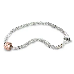 Que Sera Silver & Solid Rose Gold Bracelet