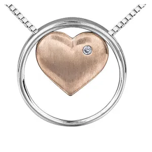 "BELLA" ROSE GOLD/SILVER DIAMOND PENDANT