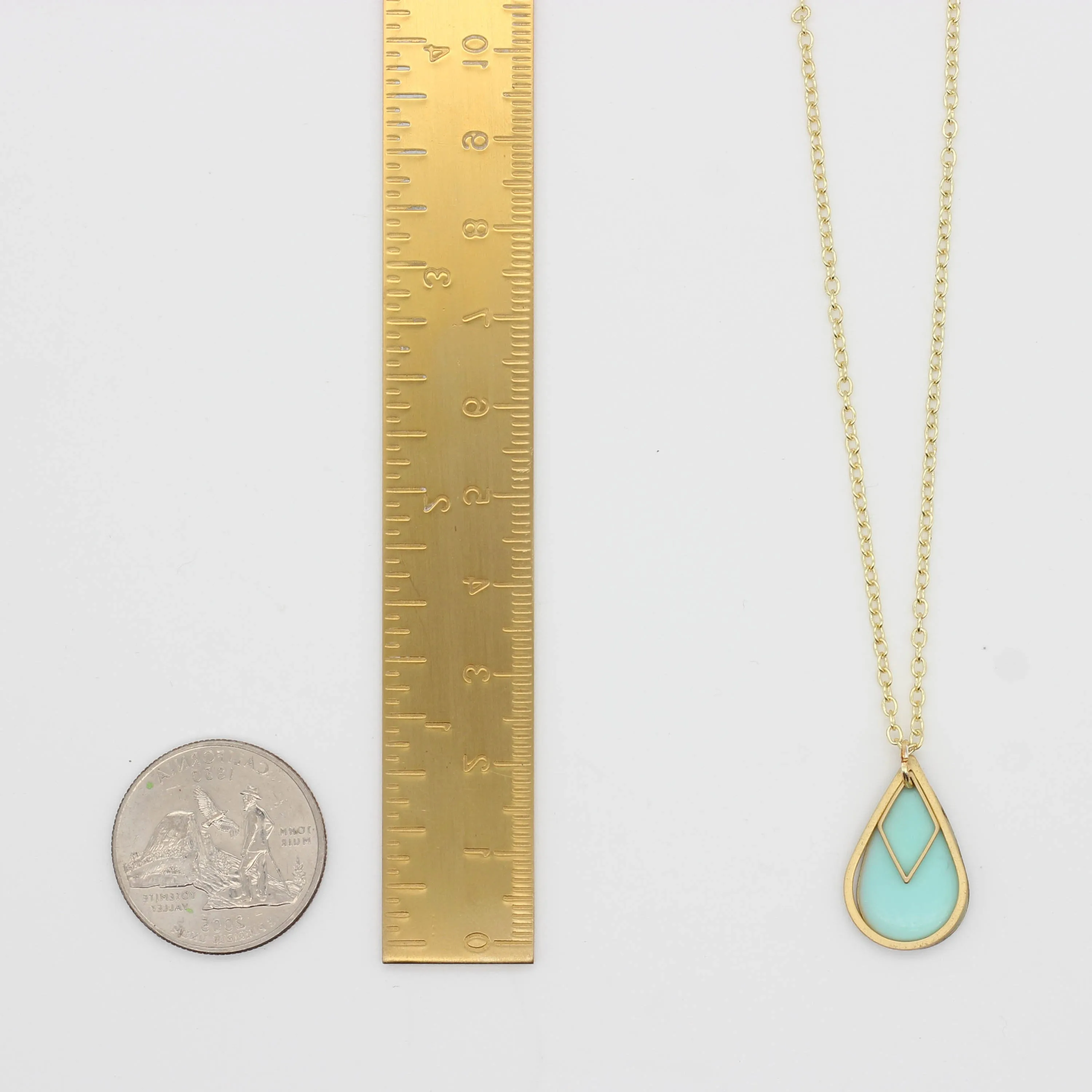 "Le Délice" Aqua Teardrop Pendant Necklace