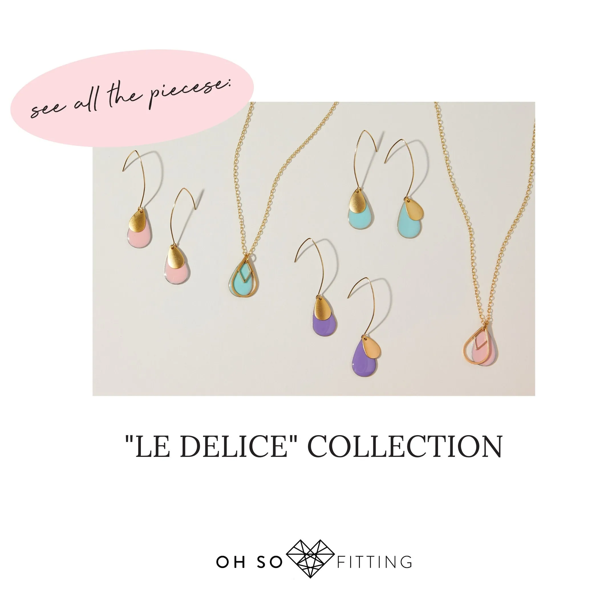 "Le Délice" Aqua Teardrop Pendant Necklace