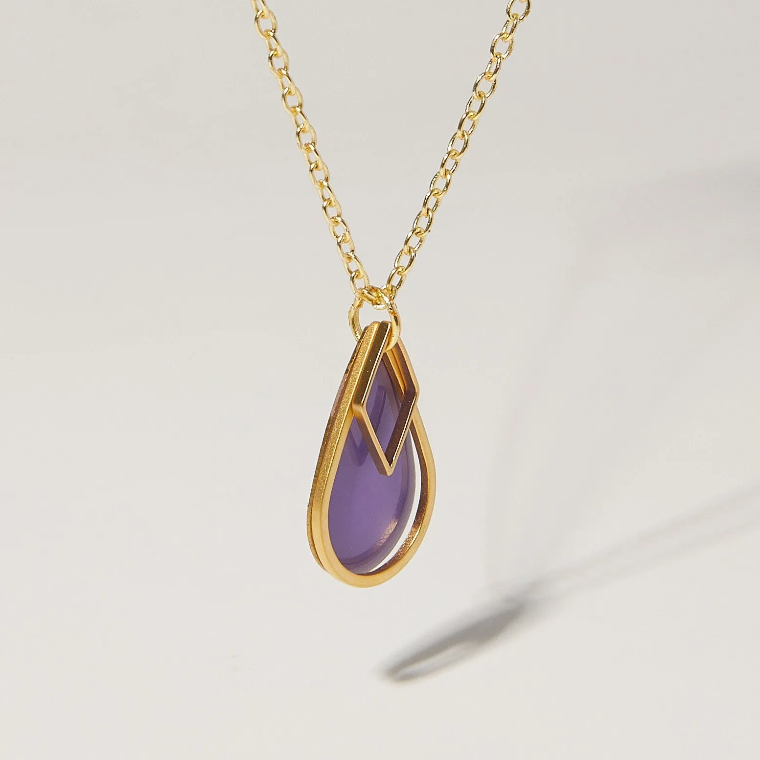 "Le Délice" Lavender Teardrop Pendant Necklace