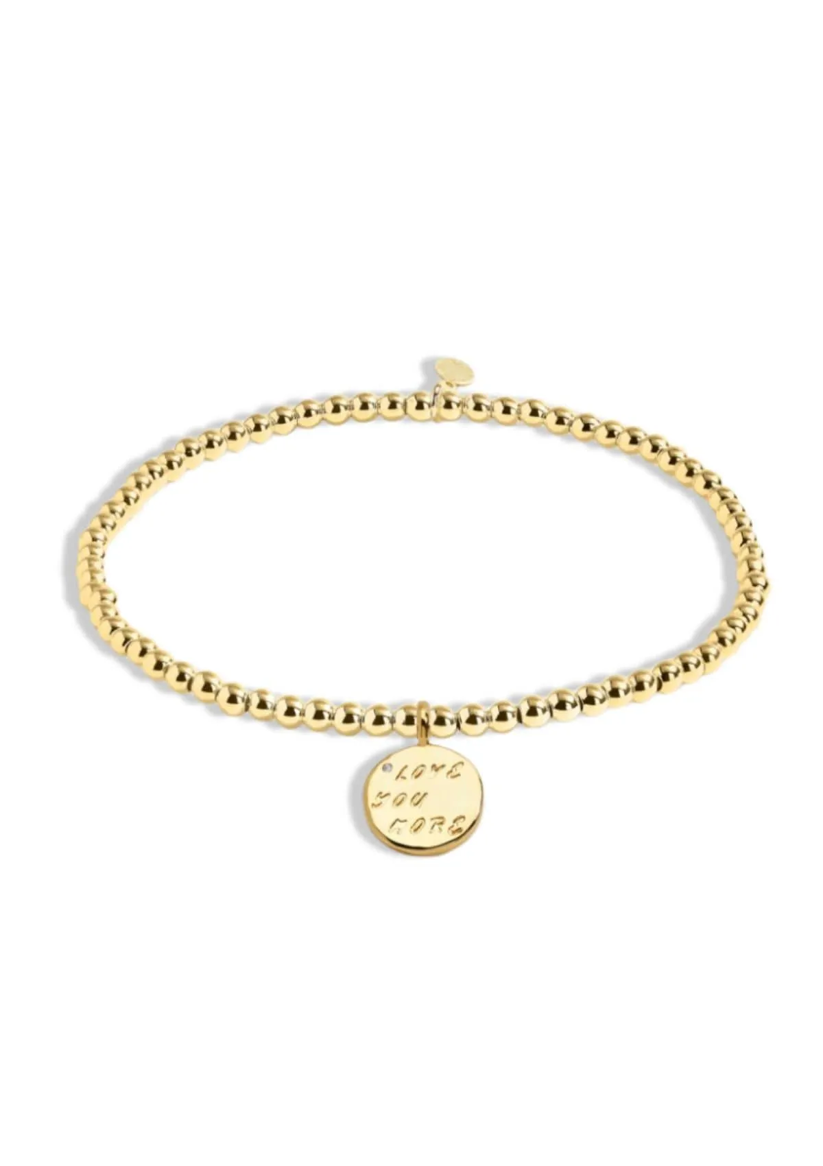 "Love You More" Gold Stretch Bracelet