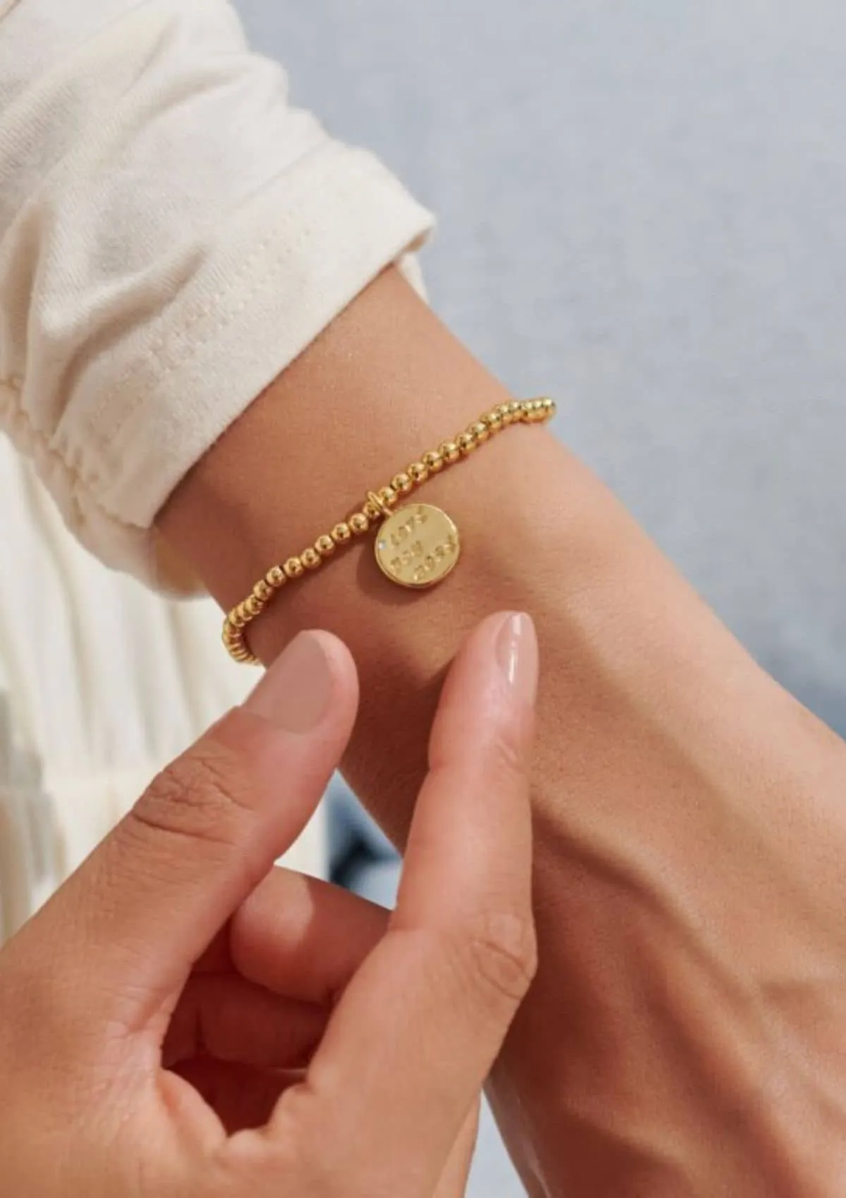 "Love You More" Gold Stretch Bracelet