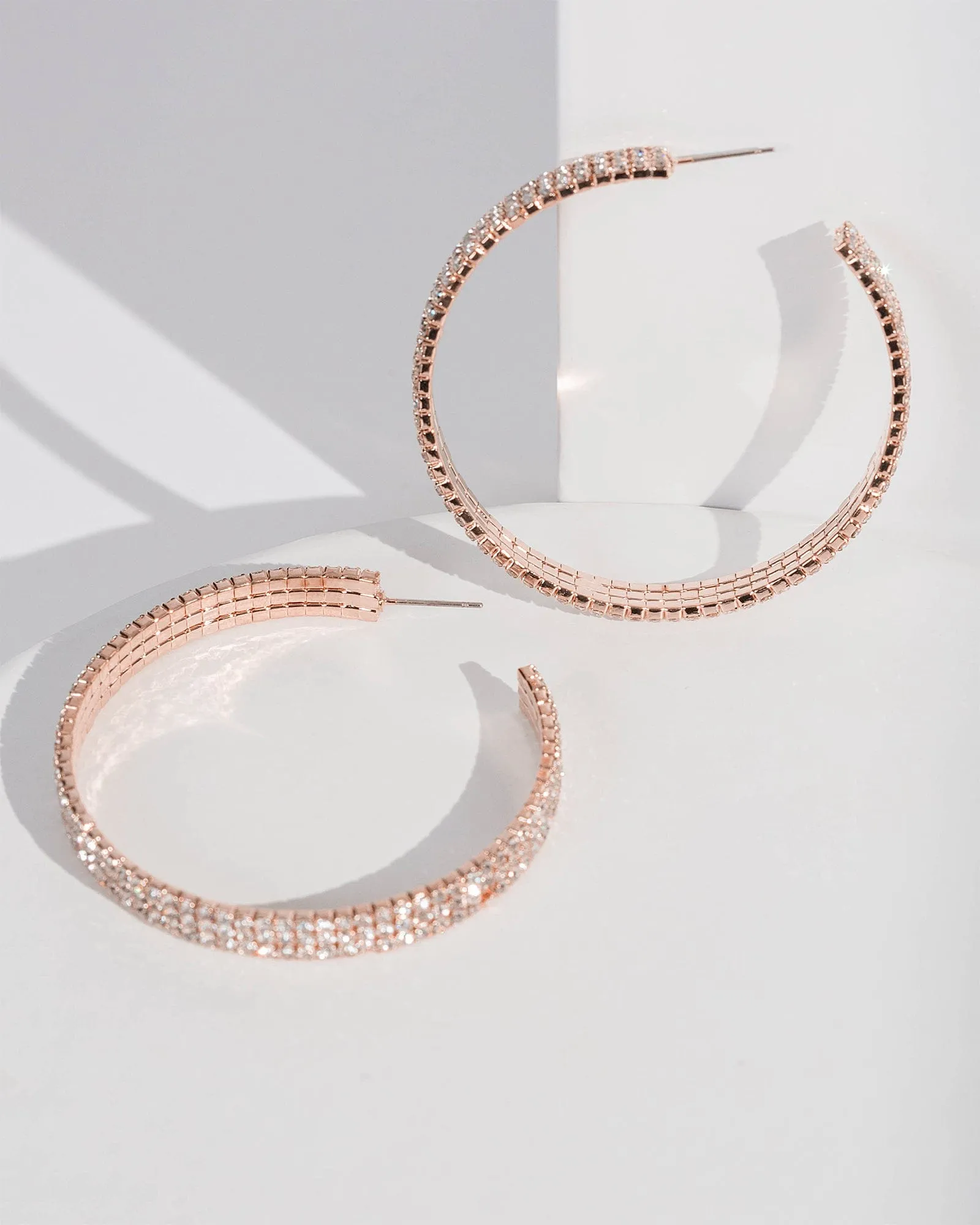 Rose Gold Shiny Hoop Earrings