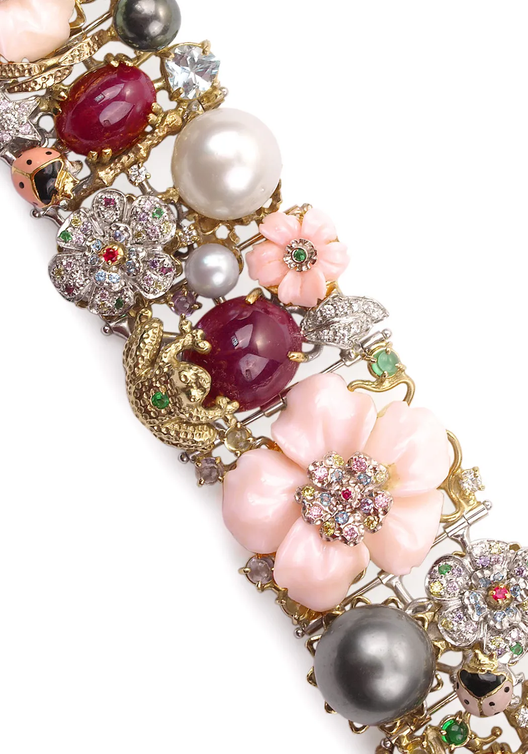 Santagostino Lazy Summer Day Pearl & Ruby Bracelet