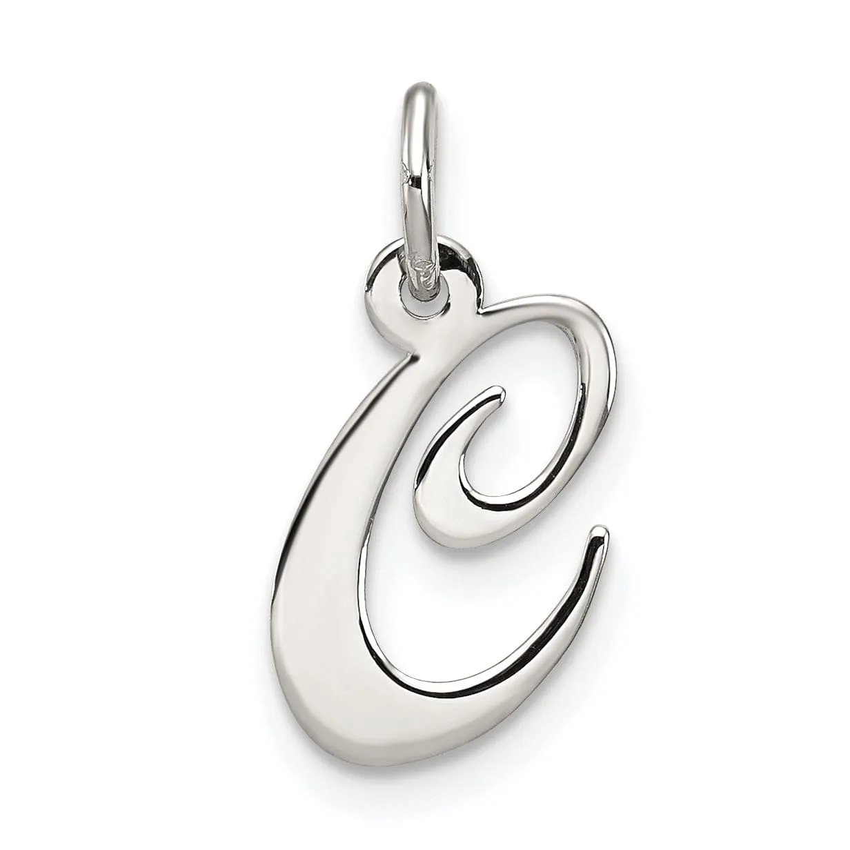 Silver Small Fancy Script Initial C Charm