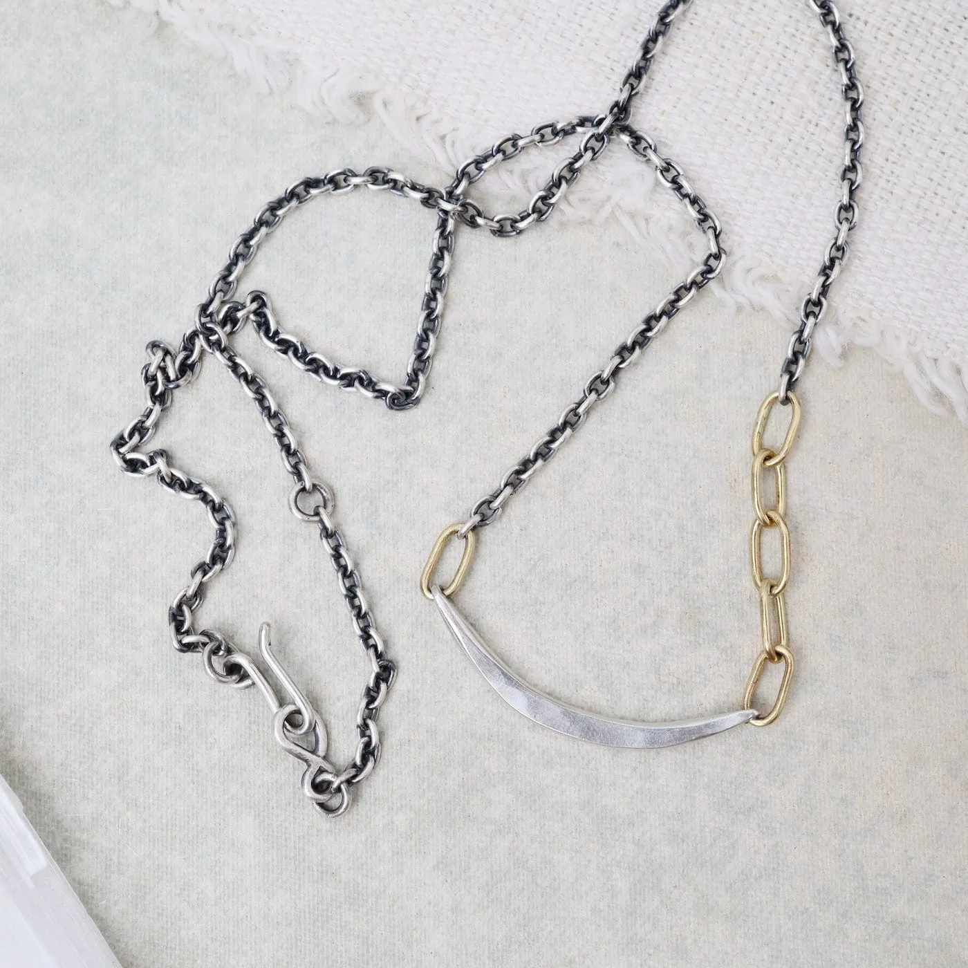 Small Mixed Metal Contour Necklace