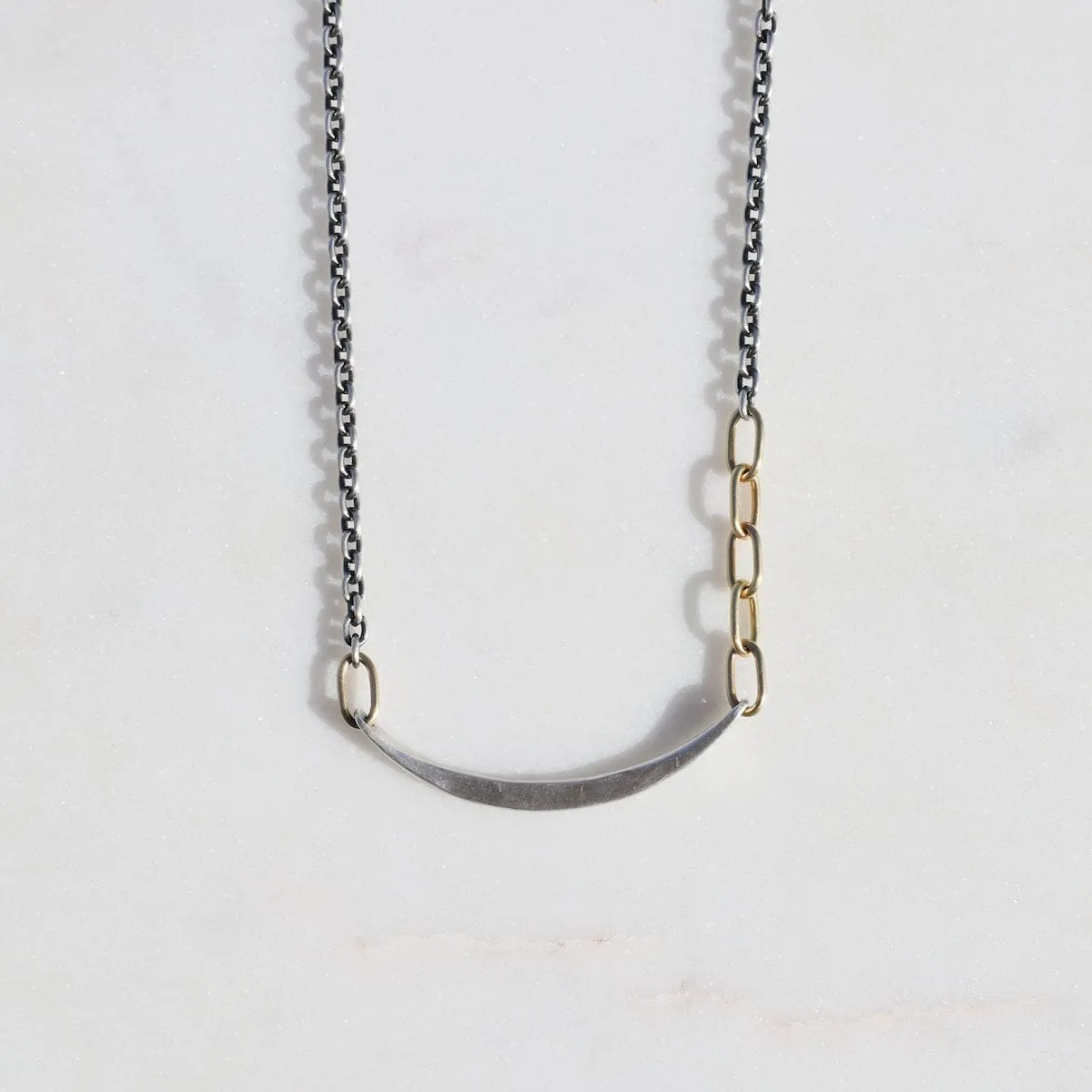 Small Mixed Metal Contour Necklace