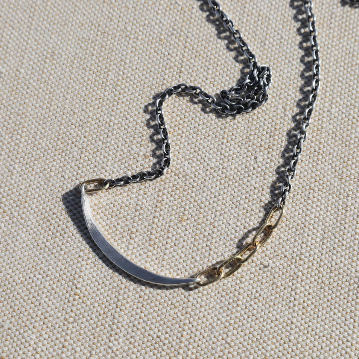 Small Mixed Metal Contour Necklace