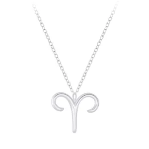 Sterling Silver Aries Zodiac Sign Necklace