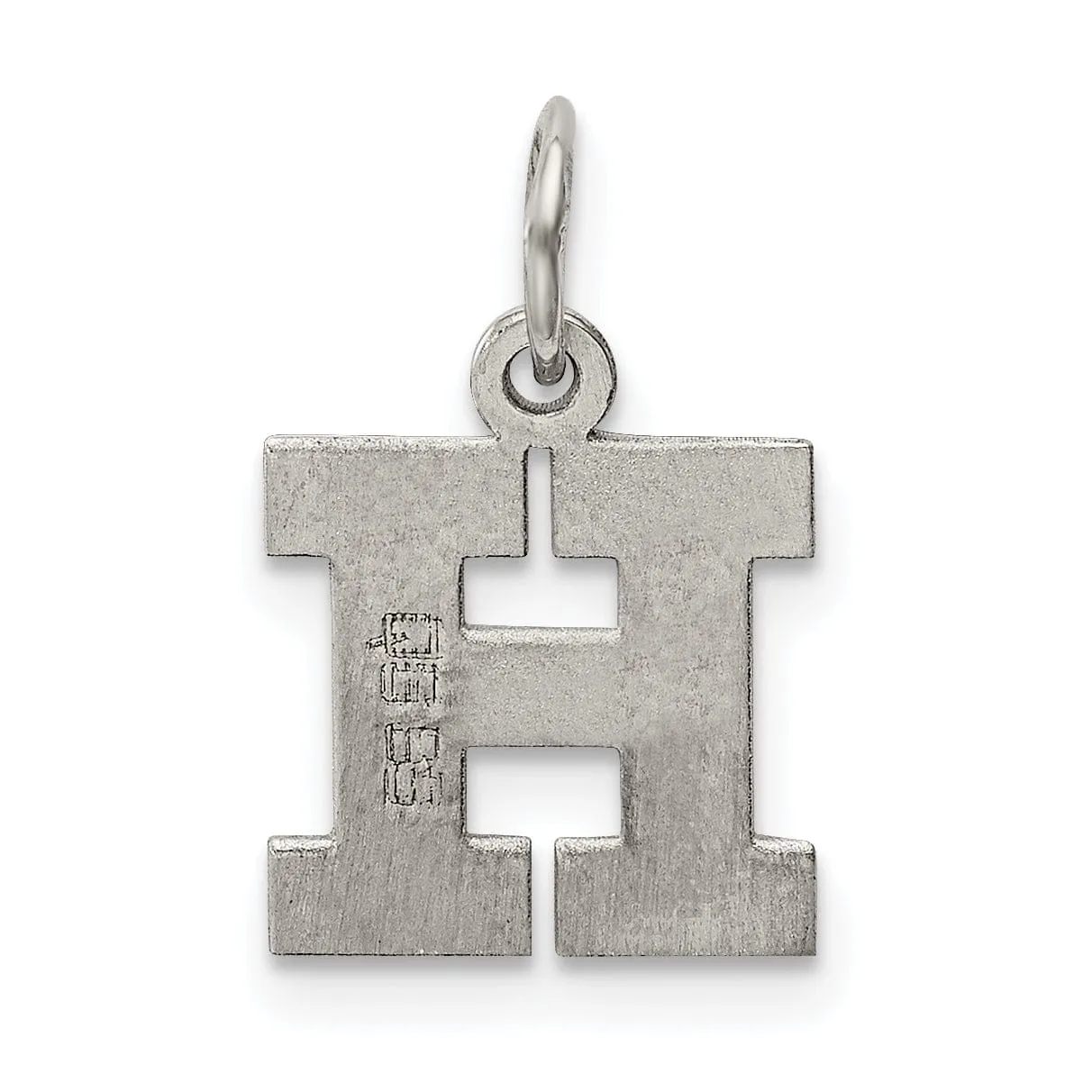 Sterling Silver Small Block Initial H Charm