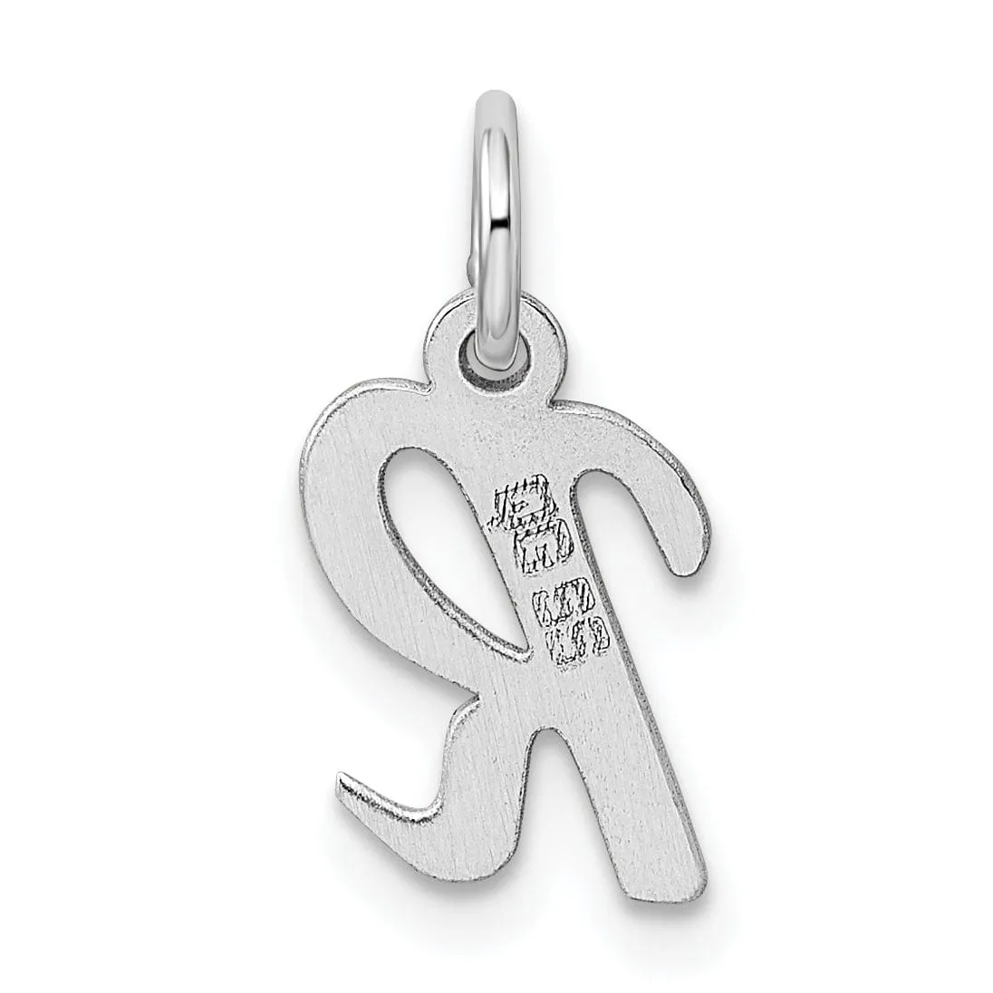 Sterling Silver Small Script Initial R Charm