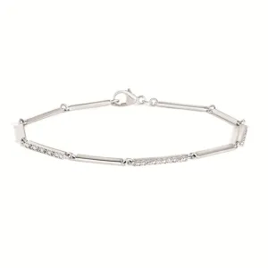 Sterling Silver White Gold 0.16ctw Diamond Bracelet