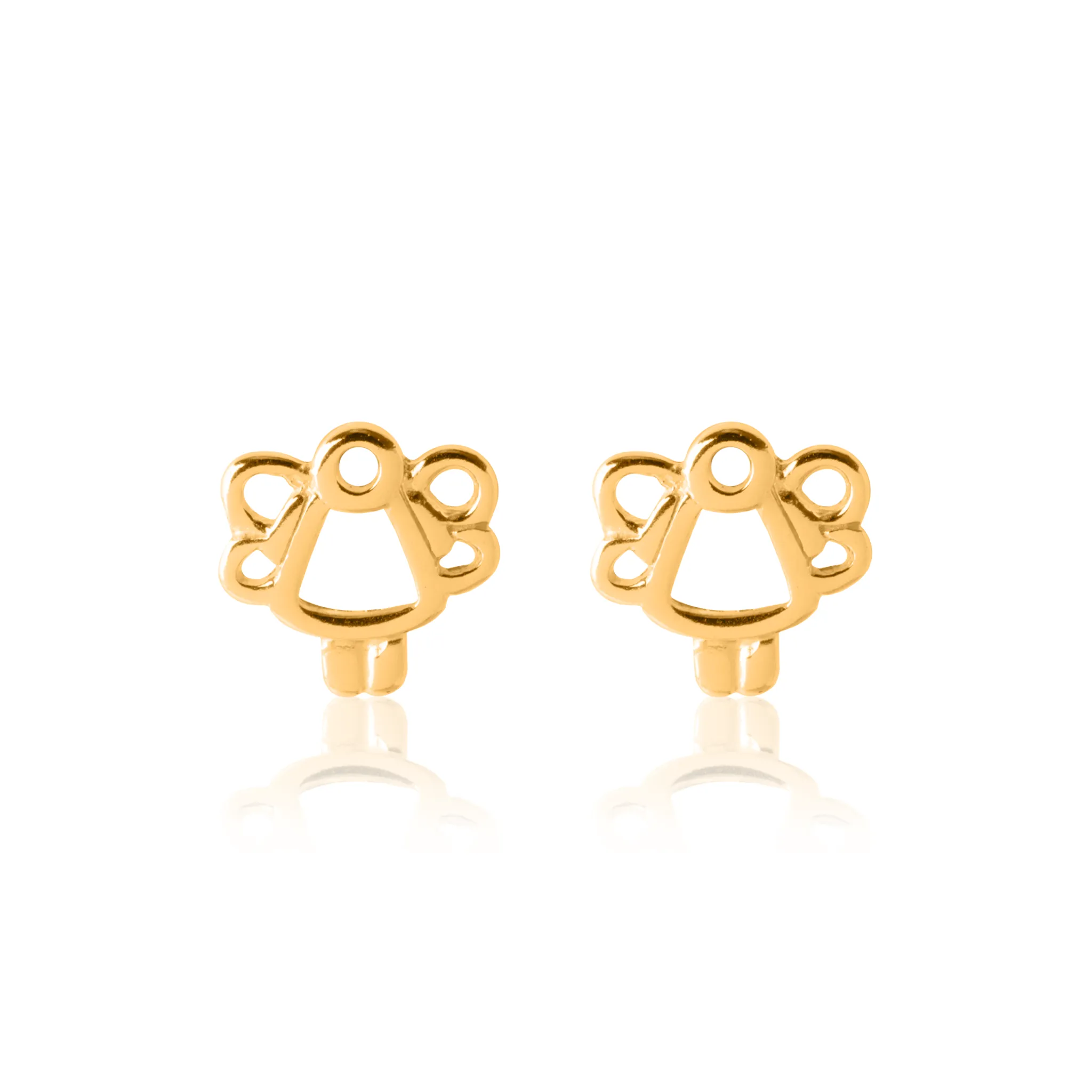 Sweet Shiny Angel Earrings - Yellow Gold