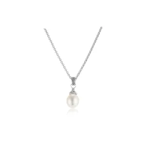 Teardrop Pearl Necklace in Silver