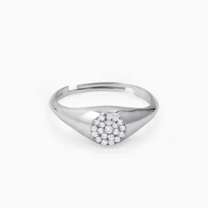 Tessa Circle Signet 925 Silver Ring