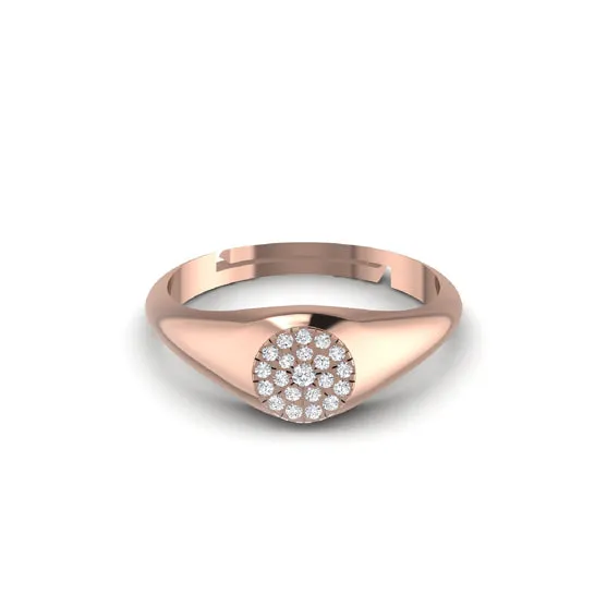 Tessa Circle Signet 925 Silver Ring