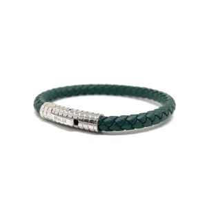 The 6mm Green and Silver Buckle Bracelet