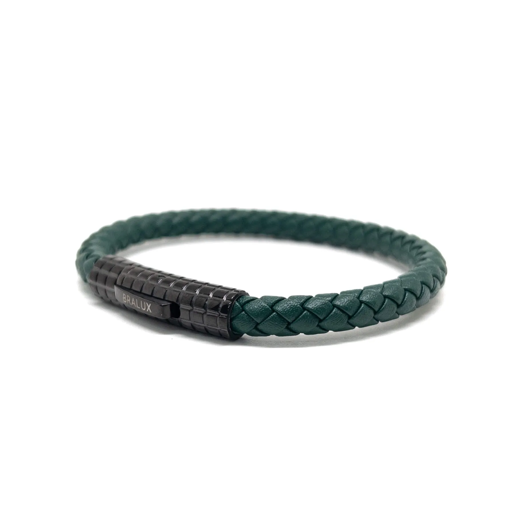 The 6mm Green and Silver Buckle Bracelet