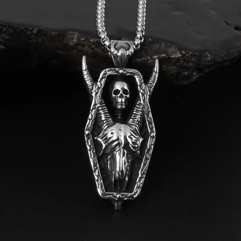 'The Goat' Skull Goat Pendant Necklace